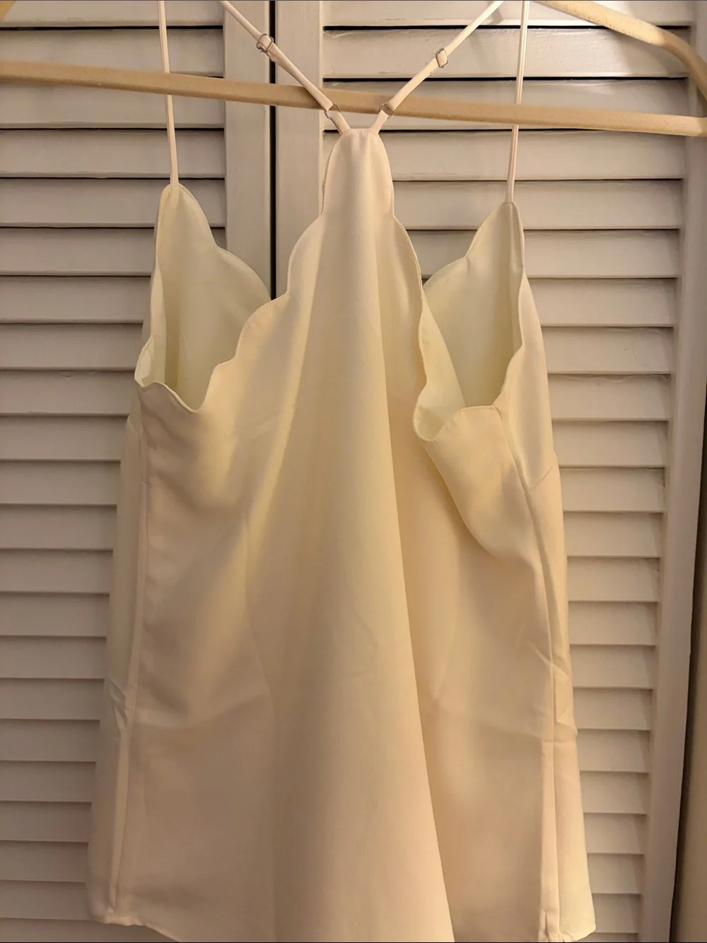 J. Crew Cream Scalloped Silk-Blend Cami